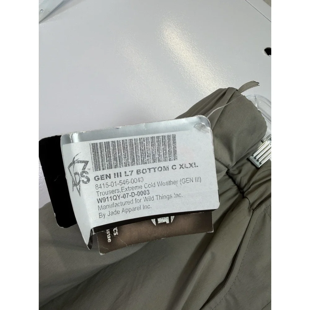 GEN III Level‎ 7 Pants Sx36x32 Regular ECWCS Grey Primaloft Cold Weather (EE19)